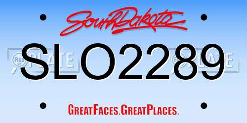 SLO2289 South Dakota License Plate