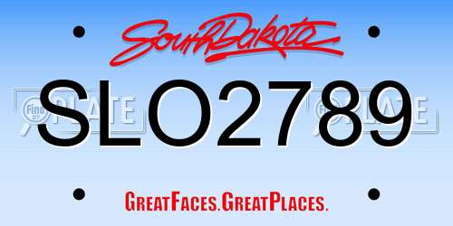 SLO2789 South Dakota License Plate