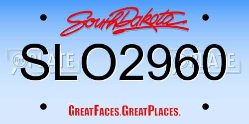 SLO2960 South Dakota License Plate