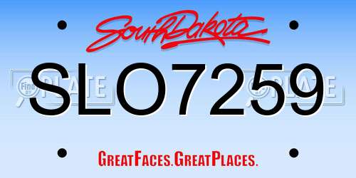 SLO7259 South Dakota License Plate
