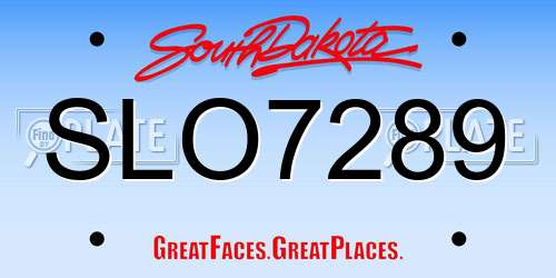 SLO7289 South Dakota License Plate