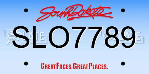 SLO7789 South Dakota License Plate