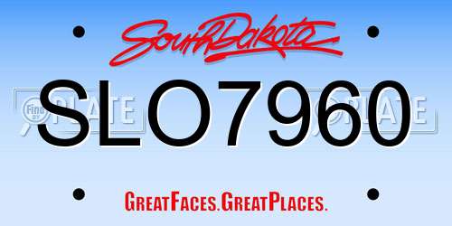 SLO7960 South Dakota License Plate