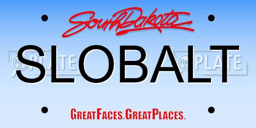 SLOBALT South Dakota License Plate