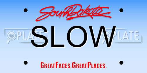 SLOW South Dakota License Plate