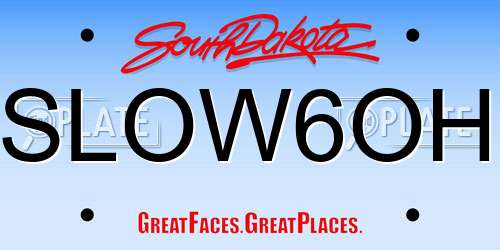 SLOW6OH South Dakota License Plate