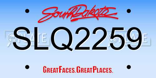 SLQ2259 South Dakota License Plate