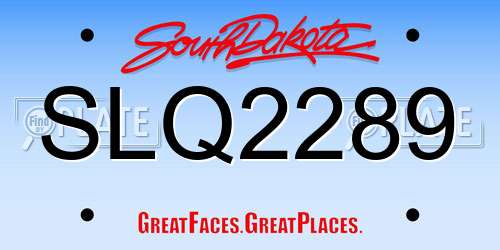 SLQ2289 South Dakota License Plate