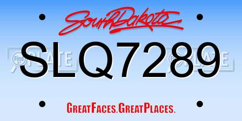 SLQ7289 South Dakota License Plate