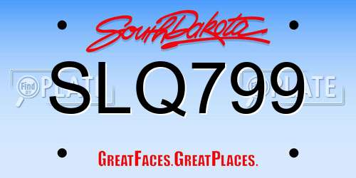 SLQ799 South Dakota License Plate