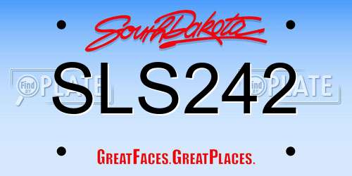 SLS242 South Dakota License Plate