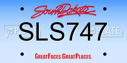 SLS747 South Dakota License Plate