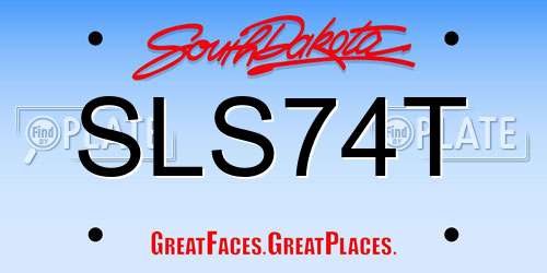 SLS74T South Dakota License Plate