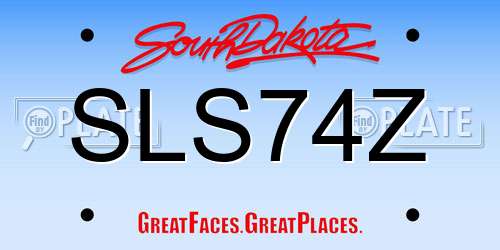 SLS74Z South Dakota License Plate