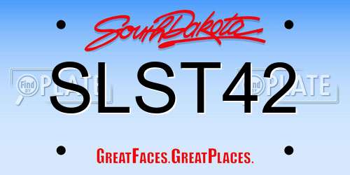SLST42 South Dakota License Plate