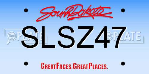SLSZ47 South Dakota License Plate