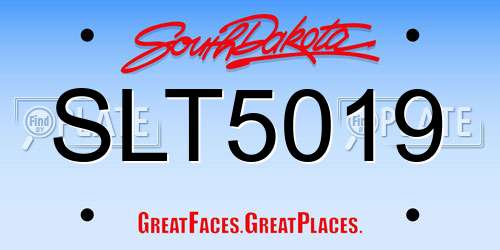 SLT5019 South Dakota License Plate