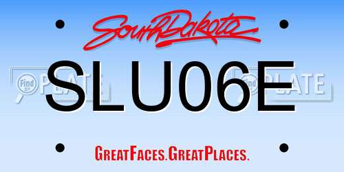 SLU06E South Dakota License Plate