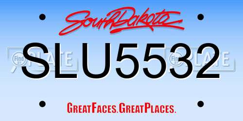 SLU5532 South Dakota License Plate