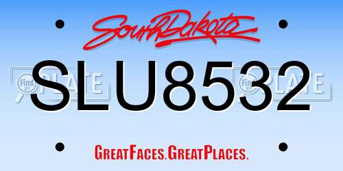 SLU8532 South Dakota License Plate