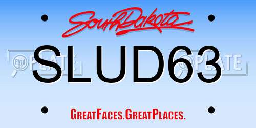 SLUD63 South Dakota License Plate
