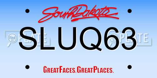 SLUQ63 South Dakota License Plate