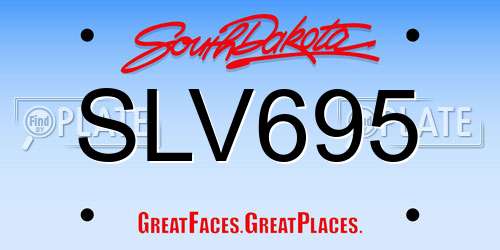 SLV695 South Dakota License Plate