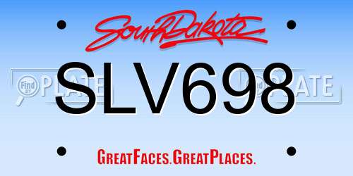 SLV698 South Dakota License Plate