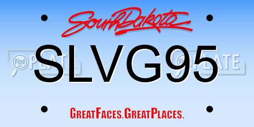 SLVG95 South Dakota License Plate
