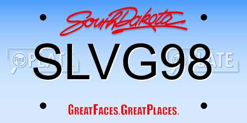 SLVG98 South Dakota License Plate