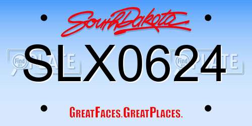 SLX0624 South Dakota License Plate