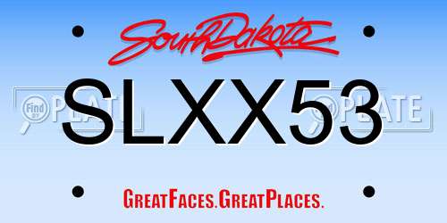 SLXX53 South Dakota License Plate