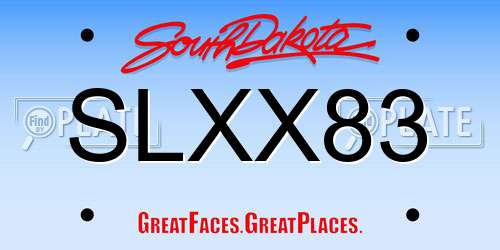 SLXX83 South Dakota License Plate