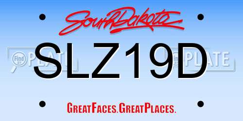 SLZ19D South Dakota License Plate