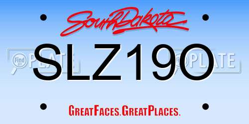 SLZ19O South Dakota License Plate
