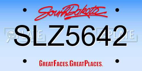 SLZ5642 South Dakota License Plate