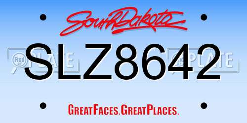 SLZ8642 South Dakota License Plate