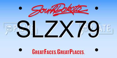 SLZX79 South Dakota License Plate
