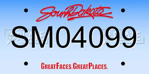 SM04099 South Dakota License Plate