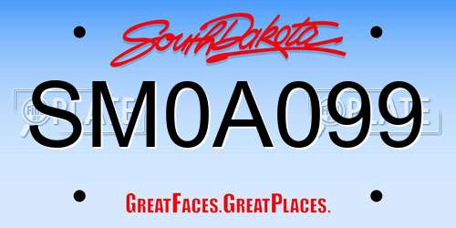 SM0A099 South Dakota License Plate