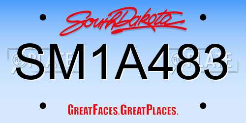 SM1A483 South Dakota License Plate