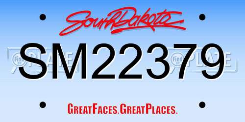 SM22379 South Dakota License Plate