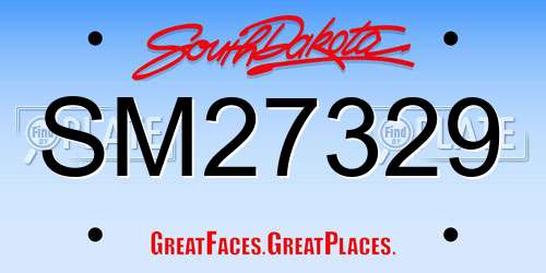 SM27329 South Dakota License Plate