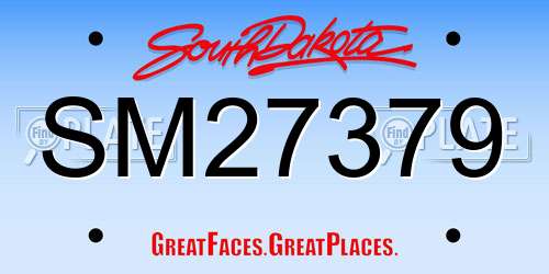 SM27379 South Dakota License Plate