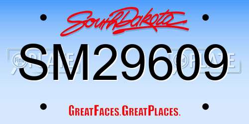 SM29609 South Dakota License Plate