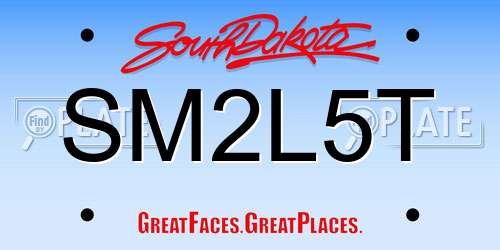 SM2L5T South Dakota License Plate