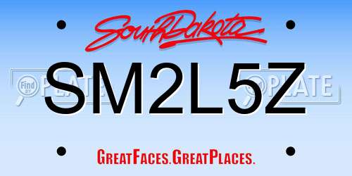 SM2L5Z South Dakota License Plate