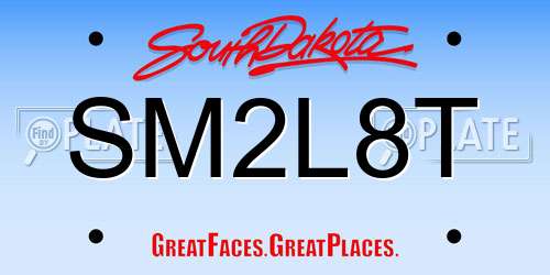 SM2L8T South Dakota License Plate