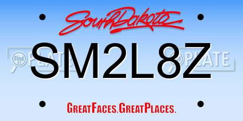 SM2L8Z South Dakota License Plate