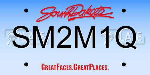 SM2M1Q South Dakota License Plate